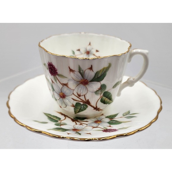 Hammersley Other - Vintage Hammersley & Co Dogwood Teacup Saucer Set Provincial Flowers White EXC